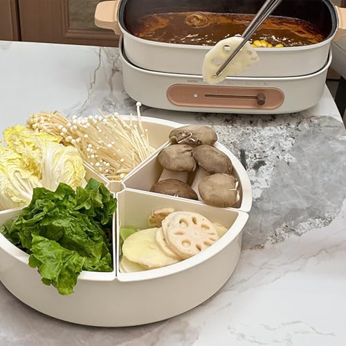 Geteiltes drehbares Serviertablett – 2 Stück Servierplatte | Snack-Tablett | 5 Fächer | Hot Pot Beilagenteller | Gemüseplatte | Drehbare Snack-Tablett Servierplatte für Picknicks, Partys Geteiltes drehbares Serviertablett – 2 Stück Servierplatte | Snack-Tablett | 5 Fächer | Hot Pot Beilagenteller | Gemüseplatte | Drehbare Snack-Tablett Servierplatte für Picknicks, Partys von COMFOLIVING