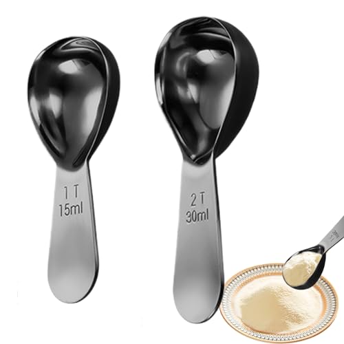 Kaffeelöffel für gemahlenen Kaffee, 2 Edelstahl-Messlöffel, Esslöffel Messlöffel mit kurzem Griff, multifunktionaler Esslöffel für Zuhause, Küche, Kochen, Trocken- und Flüssigkeitsmessung Kaffeelöffel für gemahlenen Kaffee, 2 Edelstahl-Messlöffel, Esslöffel Messlöffel mit kurzem Griff, multifunktionaler Esslöffel für Zuhause, Küche, Kochen, Trocken- und Flüssigkeitsmessung von COMFOLIVING