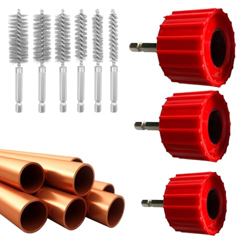 Rohrreiniger – Metall-Kupfer-Rohrreiniger Für Bohrer | 3X Rohrreiniger-Set Mit Bohraufsatz | Kupferrohrwerkzeuge | Rohrreiniger Mit Edelstahldrahtborsten Für PVC-PPR-Kupferrohre von COMFOLIVING