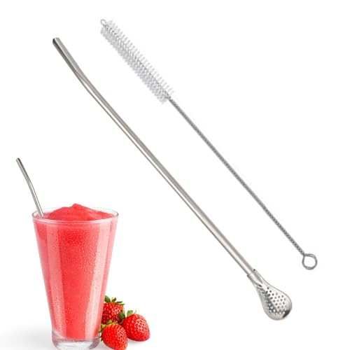 Strohhalme Löffel - Multifunktionaler gefilterter Löffelstrohhalm | | Bombilla-Trinken | Strohhalme löffelsicher | Bombilla-Trinkhalme aus Edelstahl | Wiederverwendbare Trinkhalme für Kaffee von COMFOLIVING