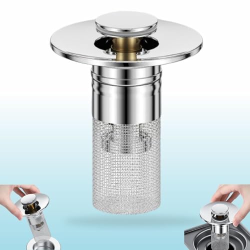 Waschbecken-Abflussfilter, Waschbecken-Ablaufstopfen Haarfänger, 2-in-1 Anti-Verstopfungs-Press-Typ, Waschbecken, Wasserstopfen, Abflussfilter, geruchsresistentes Spülbeckensieb und Haarsieb Waschbecken-Abflussfilter, Waschbecken-Ablaufstopfen Haarfänger, 2-in-1 Anti-Verstopfungs-Press-Typ, Waschbecken, Wasserstopfen, Abflussfilter, geruchsresistentes Spülbeckensieb und Haarsieb von COMFOLIVING