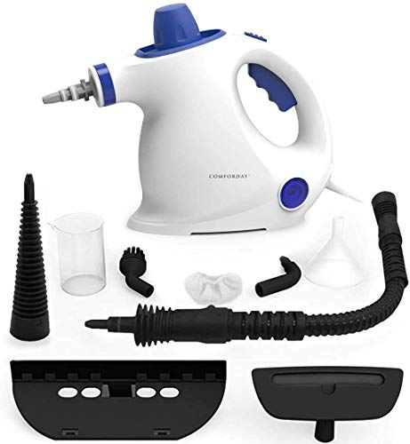COMFORDAY Multifunktionaler Dampfreiniger als Handgerät mit 9 Zubehörteilen für Fleckenentfernung, Bedampfung, Teppiche, Vorhänge, Autositze, Küchenoberflächen & Vieles Mehr von COMFORDAY