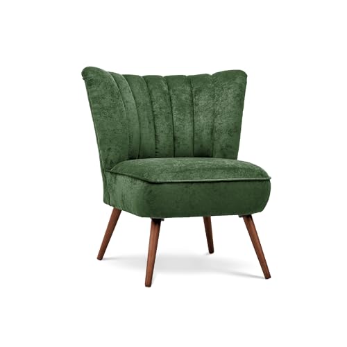 COMFTY-CO. Sessel Blanc – Moderner Relaxsessel – Lounge Sessel 71x78x44 cm mit Rundrücken für Wohnzimmer & Büro - Samt Grün von COMFTY-CO.