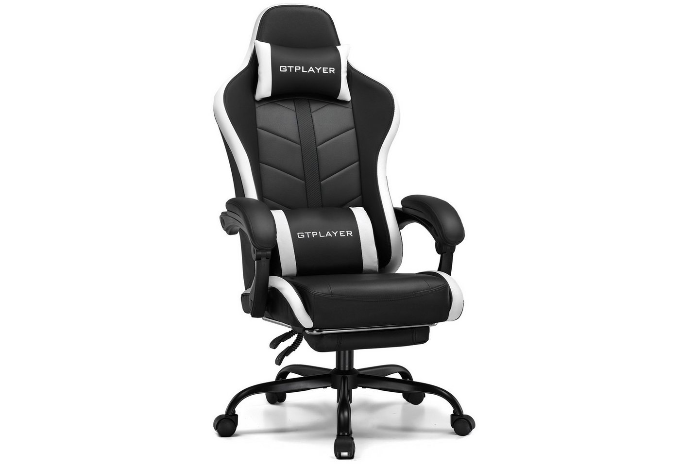 COMHOMA Bürostuhl Ergonomischer Schreibtischstuhl mit 3D Kopf- und Lendenwirbelstütze (Packung), verstellbare Kopfstütze und Armlehnen, Höhenverstellbar von COMHOMA