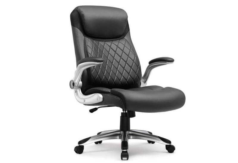 COMHOMA Chefsessel Bürostuhl Schreibtischstuhl höhenverstellbar mit hohe Rückenlehne (Packung), Wippmechanik Ergonomisches Design mit gepolsterten Armlehnen von COMHOMA