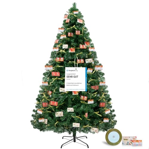 COMHOMA Hochwertiger künstlicher Weihnachtsbaum inkl. Stände 195CM- Easy-Fold-System,Lebensecht & Üppig - mit DIY-Karten & Schleifenband COMHOMA Hochwertiger künstlicher Weihnachtsbaum inkl. Stände 195CM- Easy-Fold-System,Lebensecht & Üppig - mit DIY-Karten & Schleifenband von COMHOMA