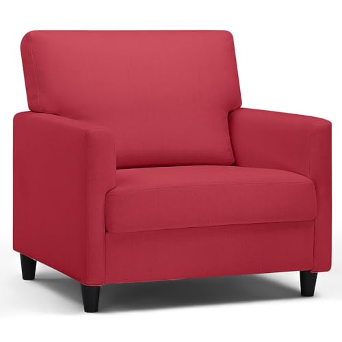 COMHOMA Relaxsessel Fernsehsessel TV-Sessel Loungesessel Sessel Wohnzimmer Einzelsofa für Schlafzimmer, Leseecke Seitenstuhl mit Weicher Memory-Schaum Loungesitz, Leinenbezug, Rot von COMHOMA