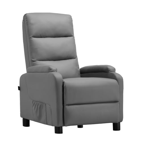 COMHOMA Relaxsessel Fernsehsessel mit Ruhesessel Liegesessel mit Liegefunktion, Federkissen mit Fußstütze Einzelliegesessel Wohnzimmer Schlafzimmer Heimkino PU-Grau COMHOMA Relaxsessel Fernsehsessel mit Ruhesessel Liegesessel mit Liegefunktion, Federkissen mit Fußstütze Einzelliegesessel Wohnzimmer Schlafzimmer Heimkino PU-Grau von COMHOMA