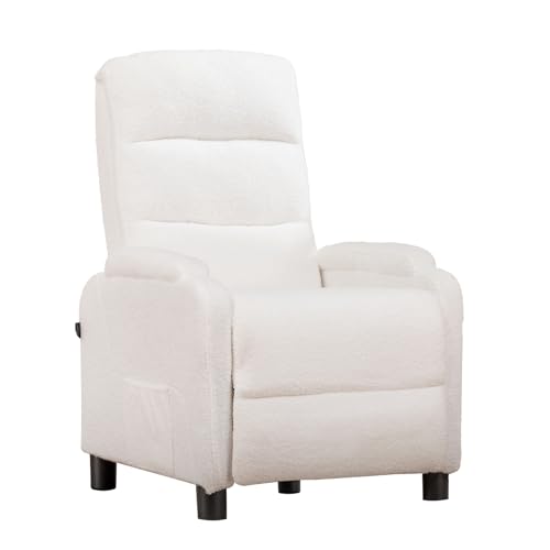 COMHOMA Relaxsessel Fernsehsessel mit Ruhesessel Liegesessel mit Liegefunktion, Federkissen mit Fußstütze Einzelliegesessel Wohnzimmer Schlafzimmer Heimkino Teddystoff -Weiß COMHOMA Relaxsessel Fernsehsessel mit Ruhesessel Liegesessel mit Liegefunktion, Federkissen mit Fußstütze Einzelliegesessel Wohnzimmer Schlafzimmer Heimkino Teddystoff -Weiß von COMHOMA