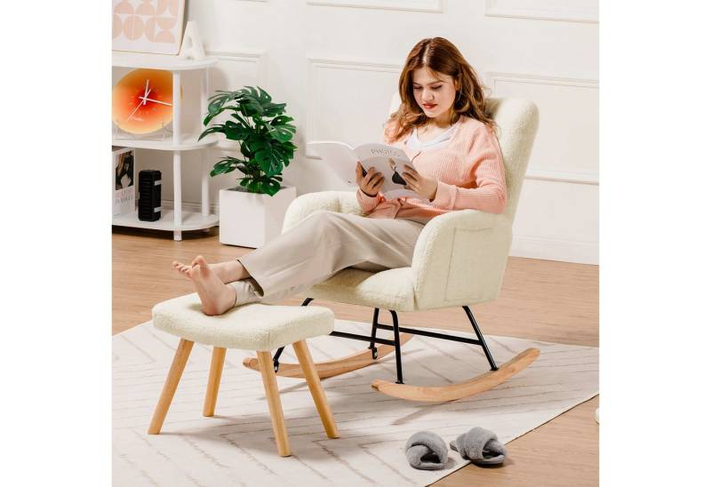 COMHOMA Relaxsessel Schaukelstuhl Ohrensessel sonnenliege Einzelsofa mit Armlehnen (Relaxsessel), mit Relaxfunktion von COMHOMA