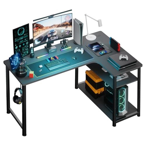 COMHOMA Schreibtisch Gaming Tisch mit Regal, Eckschreibtisch 100cm Computertisch L Form, PC Tisch für Büro, Heimbüro COMHOMA Schreibtisch Gaming Tisch mit Regal, Eckschreibtisch 100cm Computertisch L Form, PC Tisch für Büro, Heimbüro von COMHOMA