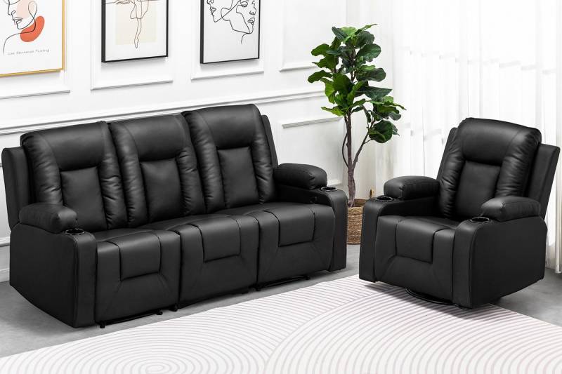 COMHOMA Sofa Relaxsessel Fernsehsessel mit Liegefunktion, Dicke Rückenlehne und Armlehnen, mit Wippfunktion von COMHOMA