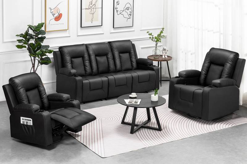 COMHOMA Sofa Relaxsessel Fernsehsessel mit Liegefunktion, Dicke Rückenlehne und Armlehnen, mit Wippfunktion von COMHOMA