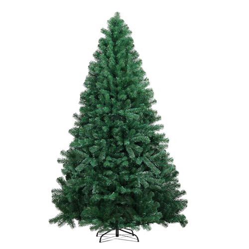 COMHOMA künstlicher Weihnachtsbaum Weihnachtsdeko 195cm PVC Material mit 1000+ Spitzen Thickened Branches Foldable abziehbar mit robuster Sockel Zweige automatisch zusammenziehen Kiefer grün von COMHOMA