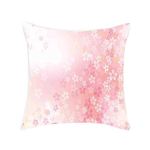 Home Deko 45 x 45 cm Kissenbezüge- Familie Kissenbezug Romantik Rosa Kirschblüte Motiv- Weich Kopfkissenbezug Kissen Kissenhülle Kopfkissen Cover- Wohnzimmer Büro Sofa Cars Decoration von COMIOR