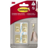 4er Set COMMAND Deko-Klebehaken aus Metall, gold, 0,225 kg COMMAND von COMMAND