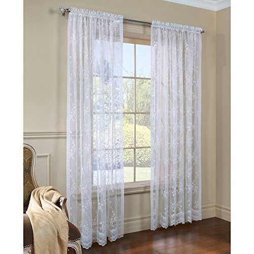 COMMONWEALTH Home Fashions Mona Lisa Jacquard-Spitzeneinsatz mit gewelltem Rand, 137 x 137 cm, Weiß von COMMONWEALTH
