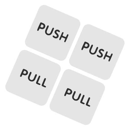 COMNESTBI 2 Paare Logo-aufkleber Selbstklebendes Push-pull-schild Zeichen Ziehen Glastürdrücker Push-pull-aufkleber-schild Türaufkleber Zeichen Für Tür Push-pull-wandmarkierung Weiß Acryl von COMNESTBI