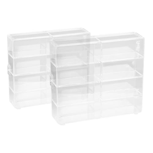 COMNESTBI 2 Stück Aufbewahrungsbox-Display-ständer Figur Auto Fall Zeigen Klein Showcase Winzig Schalter Stehen Miniaturen Museum Anzeige Sammlerstück Lagerung Stand Transparent Acryl von COMNESTBI