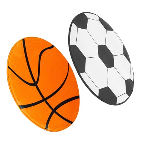 COMNESTBI 2 Stück Kissen für Computerstuhl Teppichbodenmatten für Büros Stuhlmatte Teppich Ballspielteppich Fußballzimmerdekor Schreibtischstuhlmatte Fußballmatte Polyester von COMNESTBI