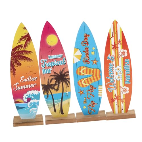 COMNESTBI 4stücke Surfboard Holzfigur Mediterrane Tischdekoration Für Strandliebhaber Miniatur Surfbrett Modell Als Wohnaccessoire Für Wohnzimmer Und Bar Leicht Und Kompakt Für -projekte von COMNESTBI