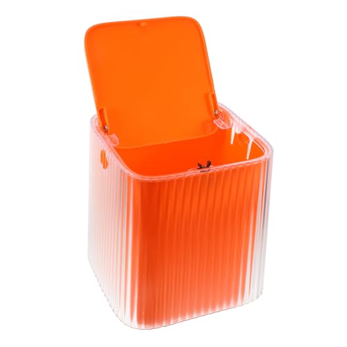 COMNESTBI Den Mülleimer Drücken Mini -müll Mülleimer Auf Der Arbeitsplatte Süßer Desktop-mülleimer Schreibtischmüll Kann Desktop-abfall Kann Mini-mülleimer Für Das Schlafzimmer Orange Pp von COMNESTBI