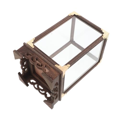 COMNESTBI Glass Display Box mit Staubschutz für Buddha Figurinen Sammlervitrine aus Holz für Dekoration von Zuhause oder Büro von COMNESTBI