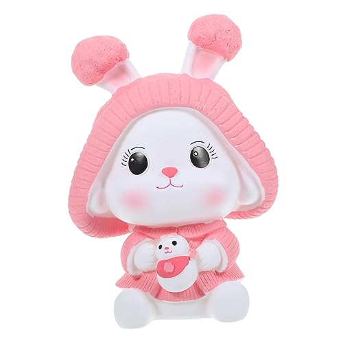 COMNESTBI Häschenverzierung Piggy Bank für Mädchen individuelles Sparschwein Geldautomat Sparschwein für Erwachsene und Geldform Häschen Spardose Hasenfigur Hasentopf Hasendekor Vinyl von COMNESTBI