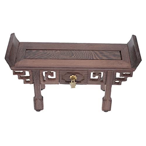 COMNESTBI Jade-Display-Ständer Ornament-Riser-Ständer Vasen Pflanzenständer tischständer Präsentationsständer mit Haken Tischplatte aus Holz Pflanzgefäße aus Holz hölzern Coffee von COMNESTBI
