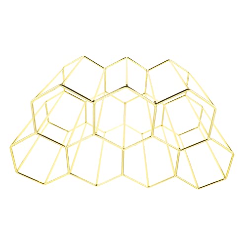 COMNESTBI Kreativer Weinregal Halter aus Metall Fach Honigwaben Design für Aufbewahrung von Weinflaschen und Gläsern Perfekter Dekorativer für Küche Esszimmer oder Bar von COMNESTBI