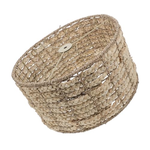 COMNESTBI Lampenschirm Aus Stroh Kleiner Lampenschirm Hängelampenschirm Rustikale Leuchte Cottage-lampenschirm Trommelschirm Hängend Lichtschirme Für Deckenleuchten Wasserpflanzen Beige von COMNESTBI