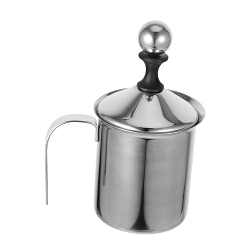 COMNESTBI Milchaufschäumer aus Edelstahl tragbarer Mixer Handmilchaufschäumer Sahneaufschäumer Kaffeezubehör Handheld Frother Edelstahl -Kutschen Kaffeemischer Rostfreier Silber von COMNESTBI