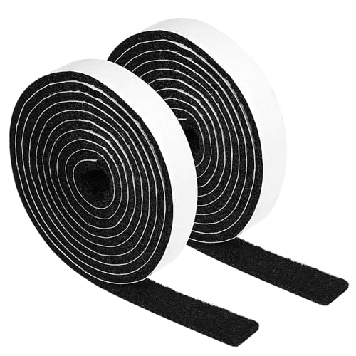COMNICO 2 Rollen Filzgleiter Selbstklebend Filz Schutzschicht Rutschfestes Filzband Möbelpolster zum Schutz von Möbeloberflächen, Hartholzböden, Stühlen und Wänden (1/2 x 60 Zoll Schwarz) von COMNICO