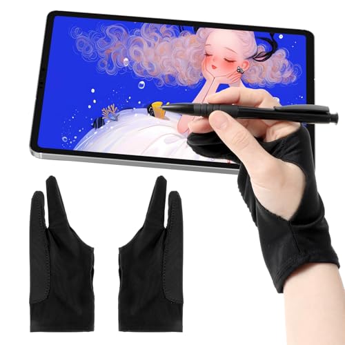 COMNICO 2 Stück Drawing Glove Zeichentablett-Künstler Handschuh Artist Glove Elastisch Antifouling Handschuh Digitale Zeichenhandschuhe für Grafiktablett Graphics Tablet (M) von COMNICO