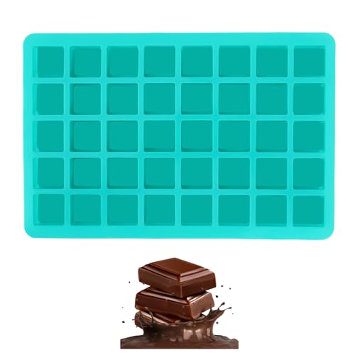 COMNICO 40 Mulden Square Silikonform zur Herstellung von Pralinen Schokoladenform Dunkelgrün Süßigkeiten Formen für Bfür die Herstellung von Schokolade Süßigkeiten Eiswürfelform (29,4 x 20cm) von COMNICO