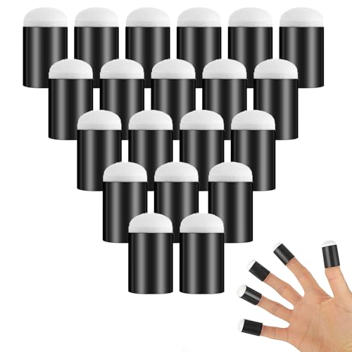 COMNICO Fingerschwamm Daubers, 20 Teiliges Finger Malerei Schwamm Set Waschbare DIY Handwerks Zeichenwerkzeuge Blumenschablone Fingermalpinsel Schwamm Dauber Set zum Malen von COMNICO