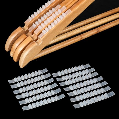 COMNICO Kleiderbügel rutschfest Pads, 200 Stück rutschfeste Kleiderbügel Griffe, Transparente Silikon Kleiderbügel Streifen für Holzbügel, Selbstklebende Rückseite Greifer für Kleiderbügel (7X0.7 cm) COMNICO Kleiderbügel rutschfest Pads, 200 Stück rutschfeste Kleiderbügel Griffe, Transparente Silikon Kleiderbügel Streifen für Holzbügel, Selbstklebende Rückseite Greifer für Kleiderbügel (7X0.7 cm) von COMNICO