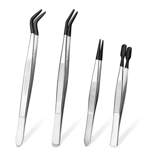 COMNICO Pinzetten, 4 Teiliges Pinzette mit Gummispitze, Metall Aufkleber Pinzette Präzisionspinzette Pinzettenset aus Edelstahl mit Gerader Flacher Spitze Präzisionswerkzeuge für Handwerk Laboren COMNICO Pinzetten, 4 Teiliges Pinzette mit Gummispitze, Metall Aufkleber Pinzette Präzisionspinzette Pinzettenset aus Edelstahl mit Gerader Flacher Spitze Präzisionswerkzeuge für Handwerk Laboren von COMNICO