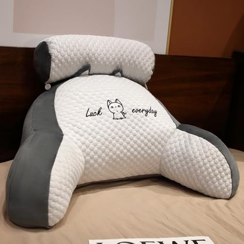 COMOCE Kuschelkissen für Erwachsene Ruhekissen für Bett, Rückenstützkissen,mit Armlehnen Weicher Bettsitz Gaming-Kissen Abnehmbares Rückenstützkissen für Bett Sofasessel,Luck Husky-70×50×30cm von COMOCE