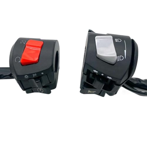 1 Paar Universal Motorcycle -Lenkerschalter steuert mit dem linken rechten Horn -Scheinwerfer Elektrischen Start -Aftermarket -Austausch kompatibel 1 Paar Universal Motorcycle -Lenkerschalter steuert mit dem linken rechten Horn -Scheinwerfer Elektrischen Start -Aftermarket -Austausch kompatibel von COMODO