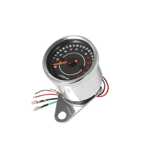12 -V -Motorrad -Tachometermessgerät mit LED -Hintergrundbeleuchtung wasserdichtem Kilometerzähler und Drehzahlmesser mit den meisten Motorrädern kompatibel(Silver) von COMODO