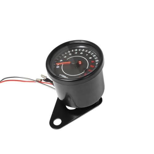 12 -V -Motorrad -Tachometermessgerät mit LED -Hintergrundbeleuchtung wasserdichtem Kilometerzähler und Drehzahlmesser mit den meisten Motorrädern kompatibel(black) von COMODO