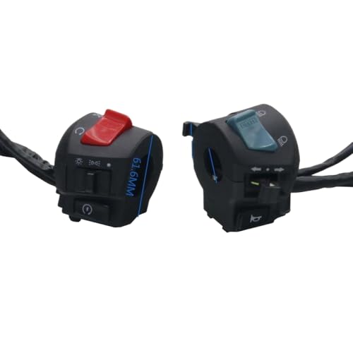 22 mm Motorrad -Lenkerschalter Controller kompatibel mit üblichen Modellen Links rechts Turn Hornknopf Elektrischer Nebel Lampen -Leuchtstartschalter für Motolovee 22 mm(light blue) von COMODO