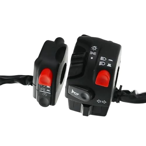 22 mm Motorradschalter kompatibel mit Motorbike Hornknopf Drehen Sie elektrische Nebelscheinwerferleuchte Startleitsteuerungsschalter Motolovee(LeftRight) von COMODO