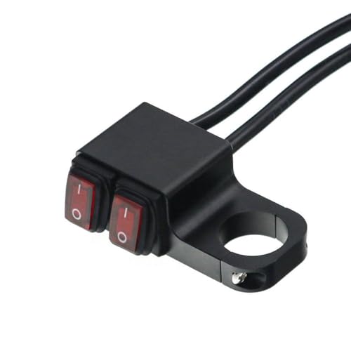 22 mm wasserdichtes Motorrad -ATV -Lenkerschalter kompatibel mit den meisten Fahrrädern Doppelsteuerung Kill Taste Scheinwerfer Hazard Bremsnebel Lichtschalter Motolovee(Red) von COMODO