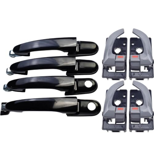 COMODO Kompatible Türgriffe Set 4 oder 8 innen nach außen für 2006 2007 2008 2009 Tucson -Modelle Fahrer Beifahrer Vorderseite Heck links rechts 2,0 l 2,7 l Motor(Graues Kit) von COMODO