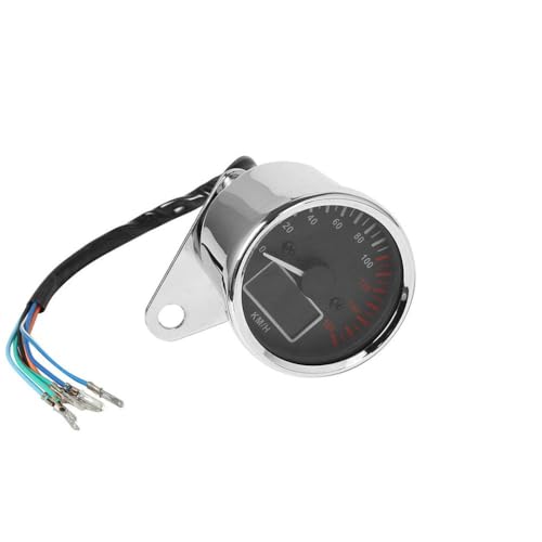 Retro -LCD -Tachometer -Kennzeichnungsmessgruppe für Motorradmotorkompatibel mit universeller Modelle Multifunktionsanzeige(chrome) von COMODO