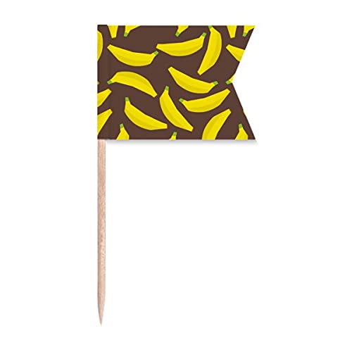 Gelbe Bananen-Frucht-Illustration Muster Zahnstocher Flaggen Markierung für Party Kuchen Lebensmittel Käseplatte von COMP