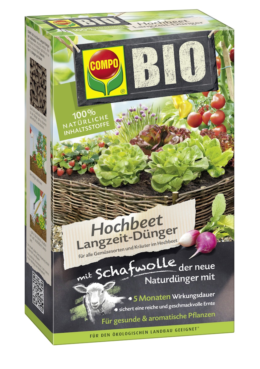 COMPO BIO Hochbeet Langzeit-Dünger mit Schafwolle (750 g) von COMPO