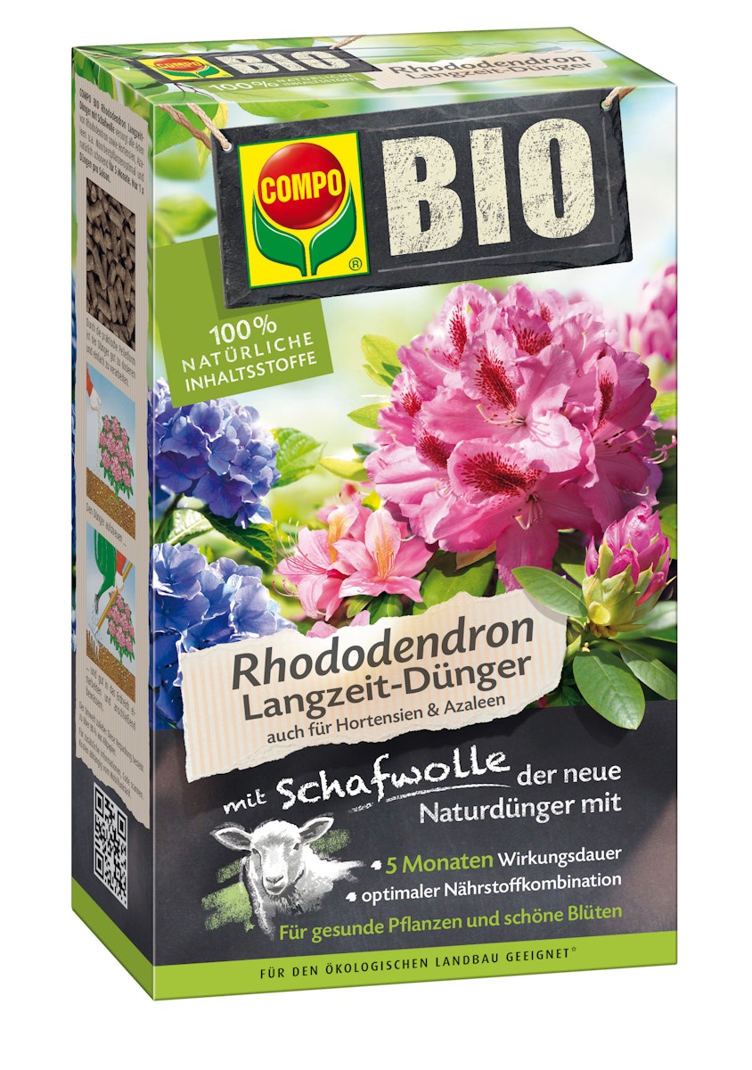 COMPO BIO Rhododendron Langzeit-Dünger mit Schafwolle 2 kg von COMPO